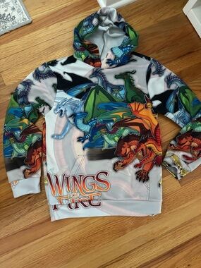 Wings of Fire Graphic Dragon Hoodie - Multicolor. Like new. Size Large.